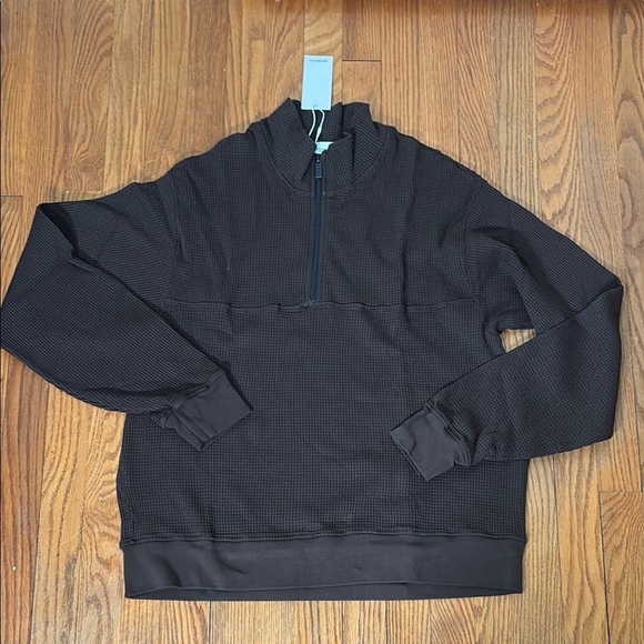 Cotton Citizen Cooper Half Zip Thermal Espresso brown size L NWT - Picture 1 of 9